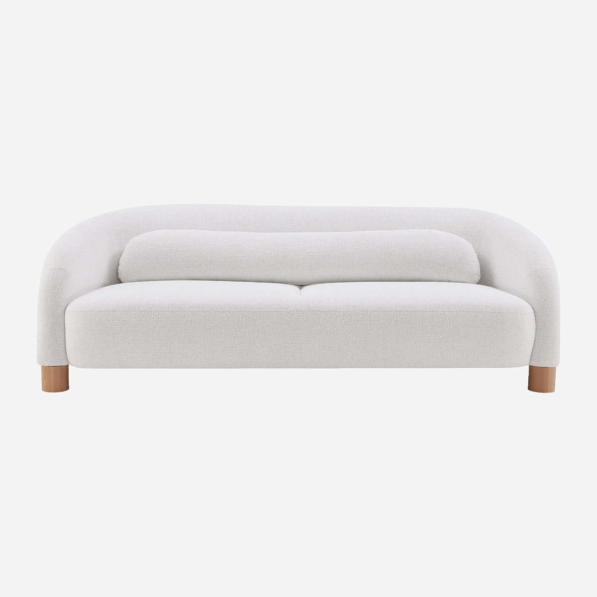 Canapé en tissu chenille et bois massif finition chêne GALINA beige, HABITAT
