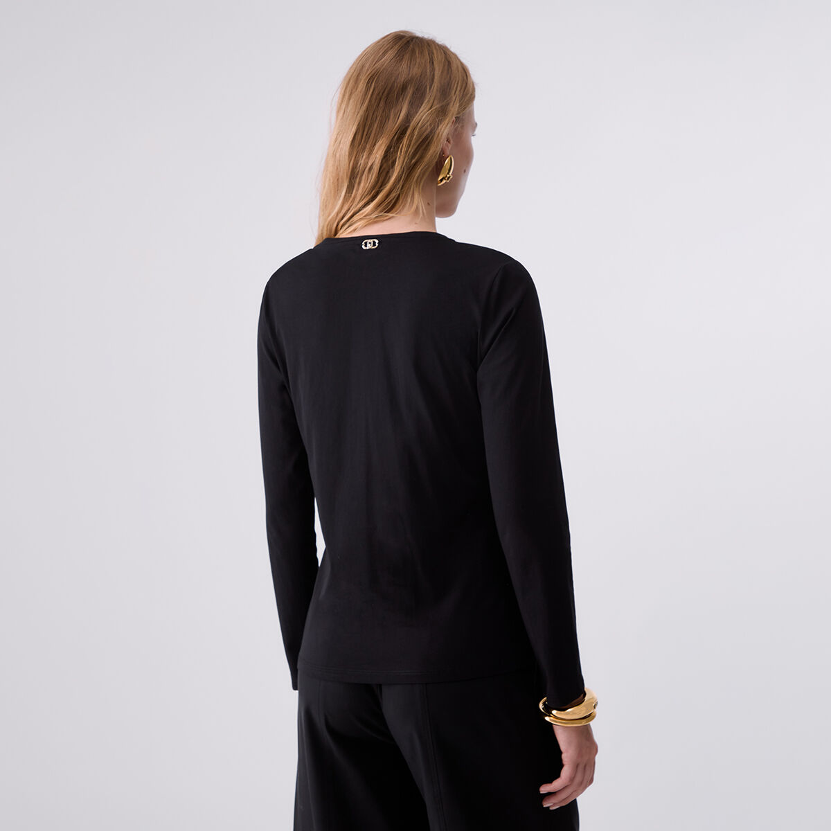 T-shirt avec lacets noir, LIU JO