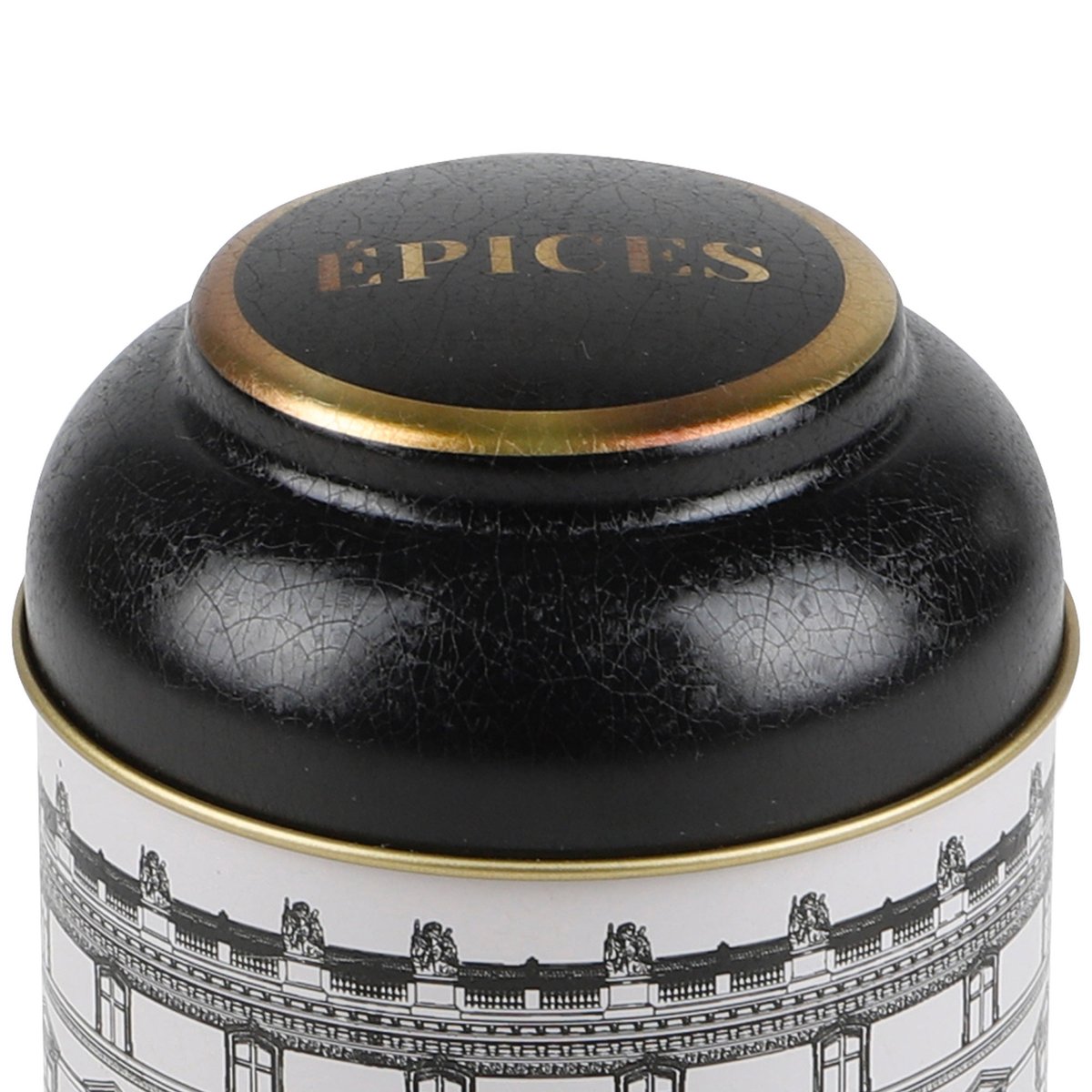 Boîte à épices en métal noir, blanc et doré noir & blanc, WADIGA