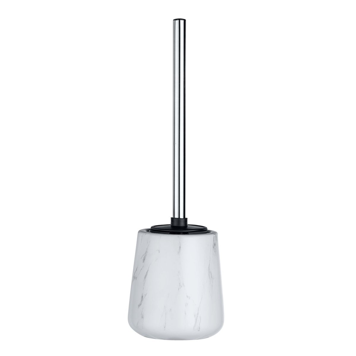 Brosse WC effet marbre avec tête en silicone ADRADA blanc, WENKO