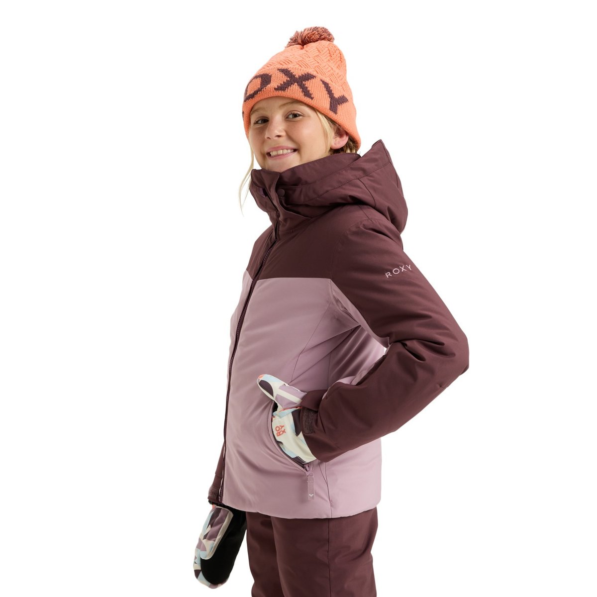 Veste de snow technique FREE JET BLOCK. rose discreet mauve, ROXY