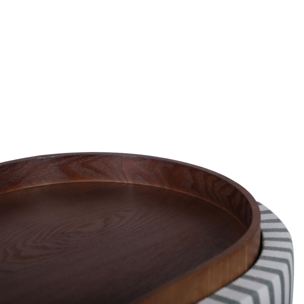 Pouf avec rangement à rayures convertible en table d'appoint  40cm- ZOE vert, DRAWER
