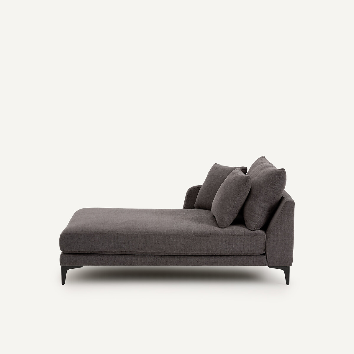 Chaise longue in poliestere effetto tessuto intrecciato, MODERNISTE, design Emmanuel Gallina antracite, EMMANUEL GALLINA X AM.PM