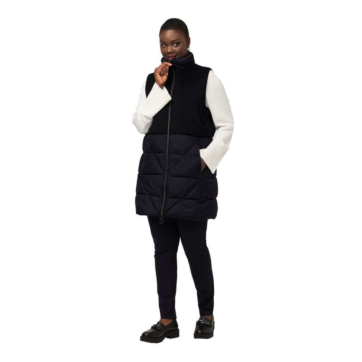 Veste matelassée sans manches, lainage marine, ULLA POPKEN