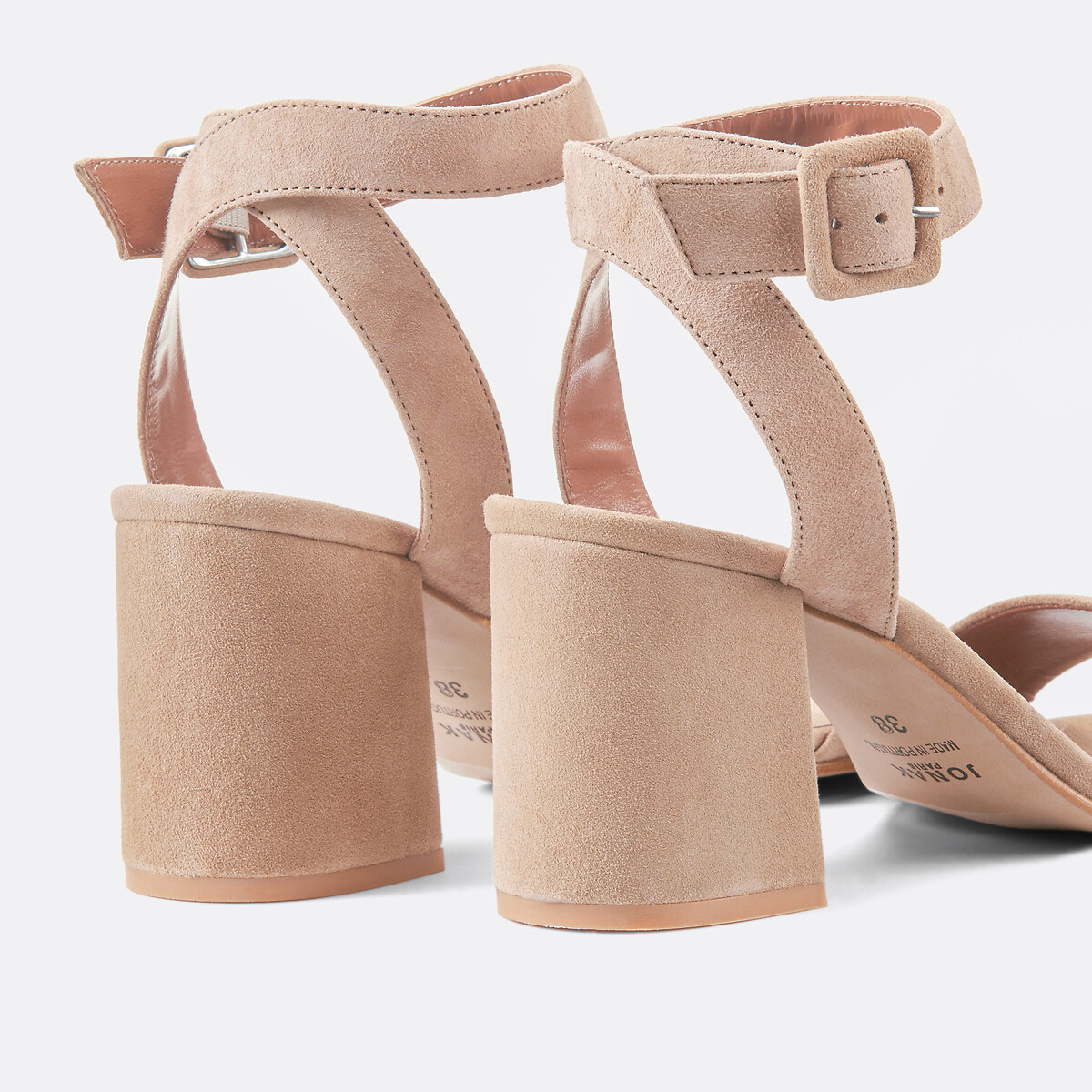 Sandales en cuir velours Dirla beige, JONAK