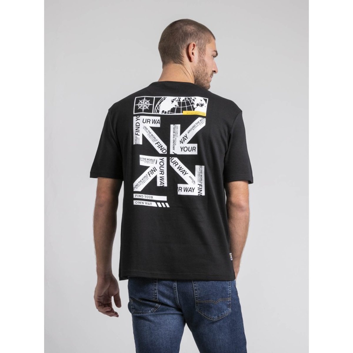 T-shirt Col Rond Oversize Pur Coton Joeden noir, RITCHIE