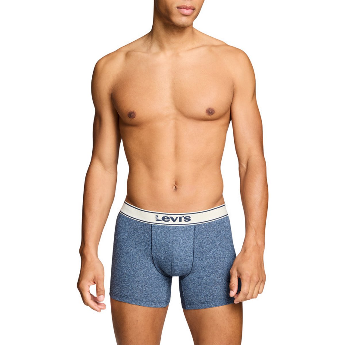 Lot de 2 boxers en coton bleus pourvus de ceintures élastiquées bleu, LEVI'S