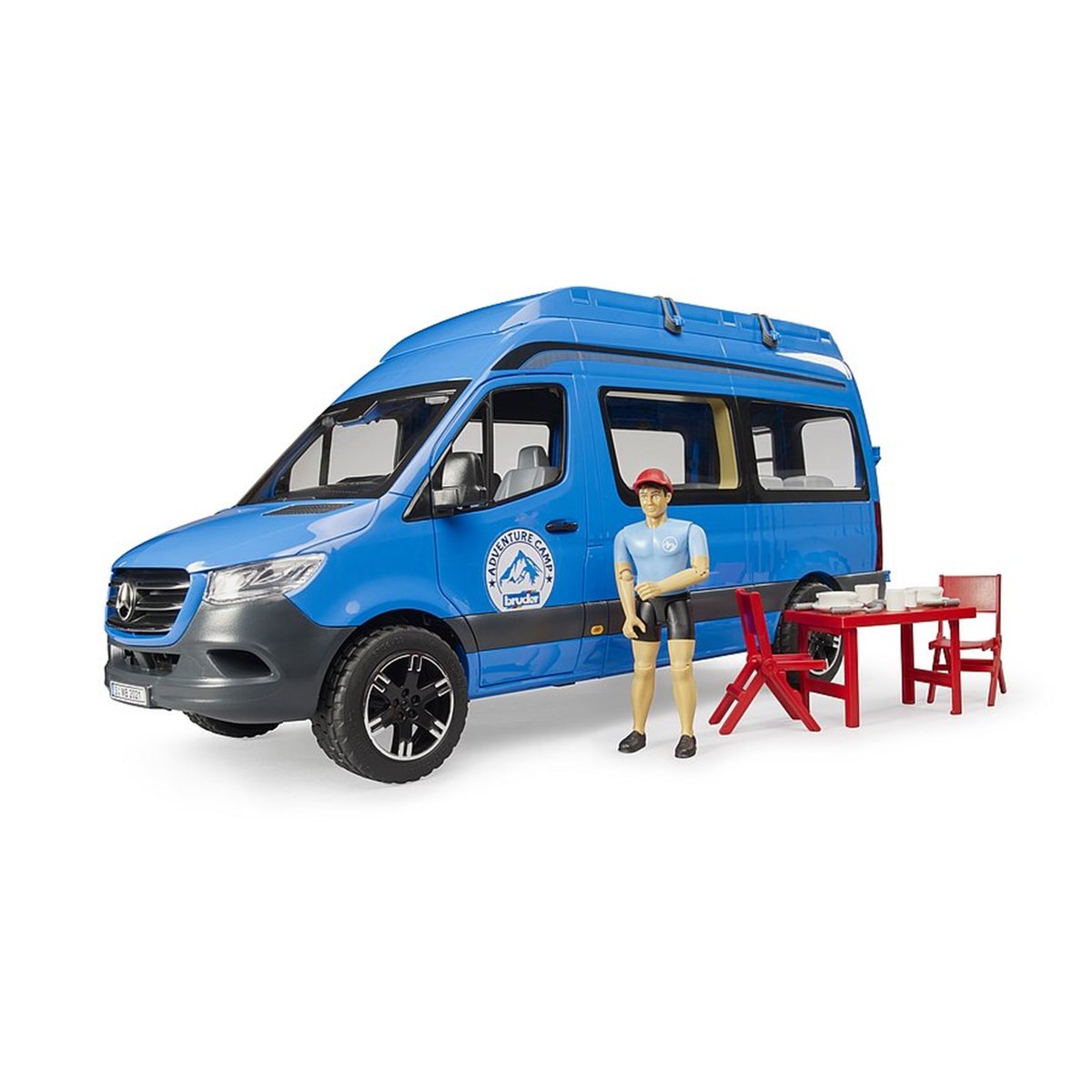 MB Sprinter Camper avec conducteur bleu, BRUDER