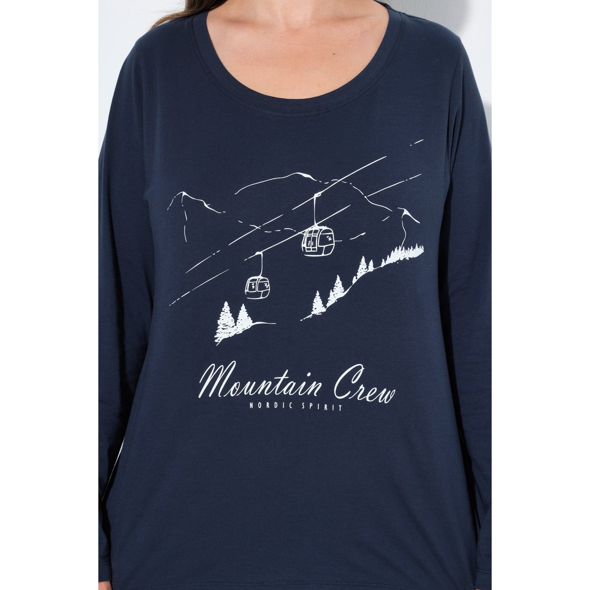 T-shirt motif montagne, coupe Classic Fit marine, ULLA POPKEN