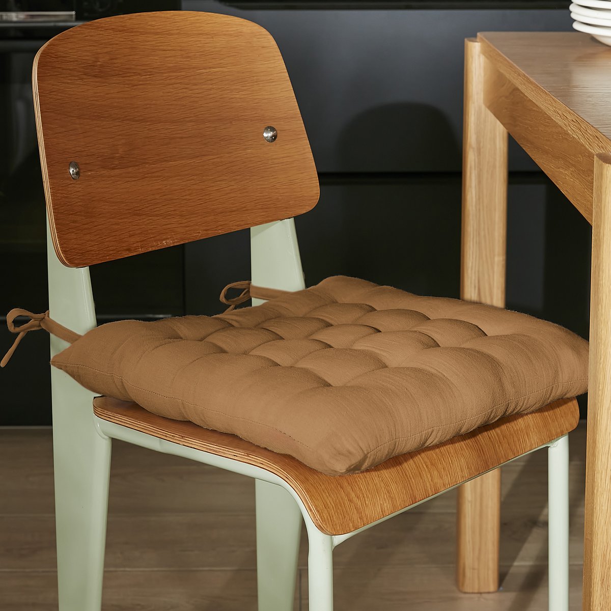 Coussin de chaise 40x40 cm Gaze de Coton Terra Camel camel, EDEN