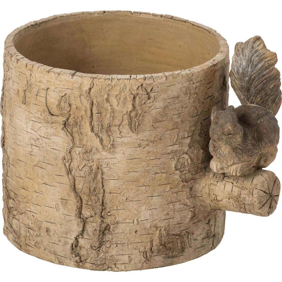Cache-pot écureuil en ciment beige et marron, RECOLLECTION
