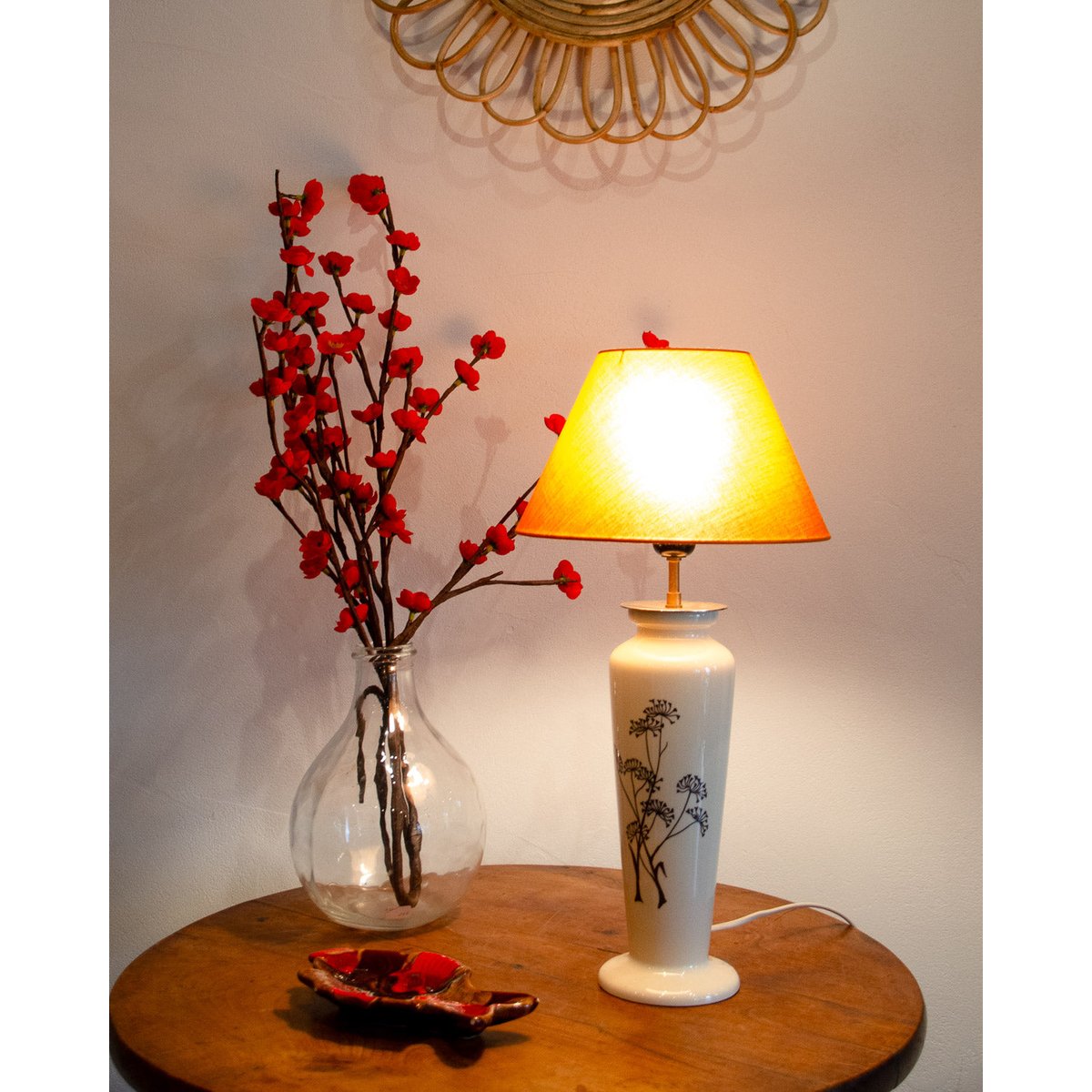 Lampe à poser en céramique Colette N°442 - Bon état blanc, DEBONGOUT