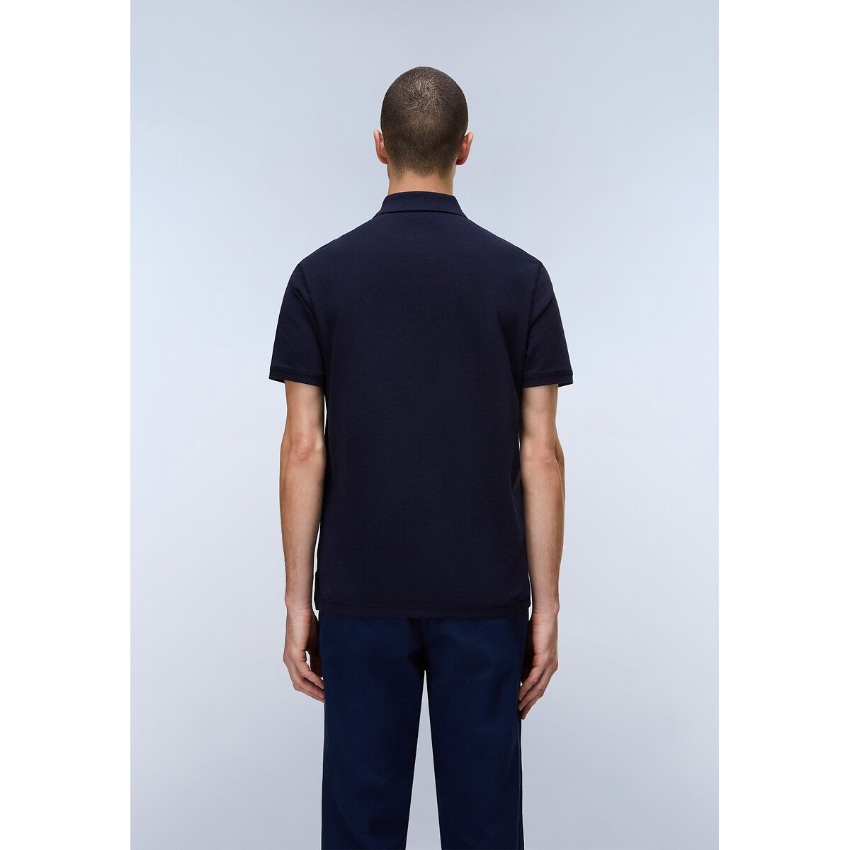 Poloshirt in fijn piqué breisel, EBEA marineblauw, NAPAPIJRI