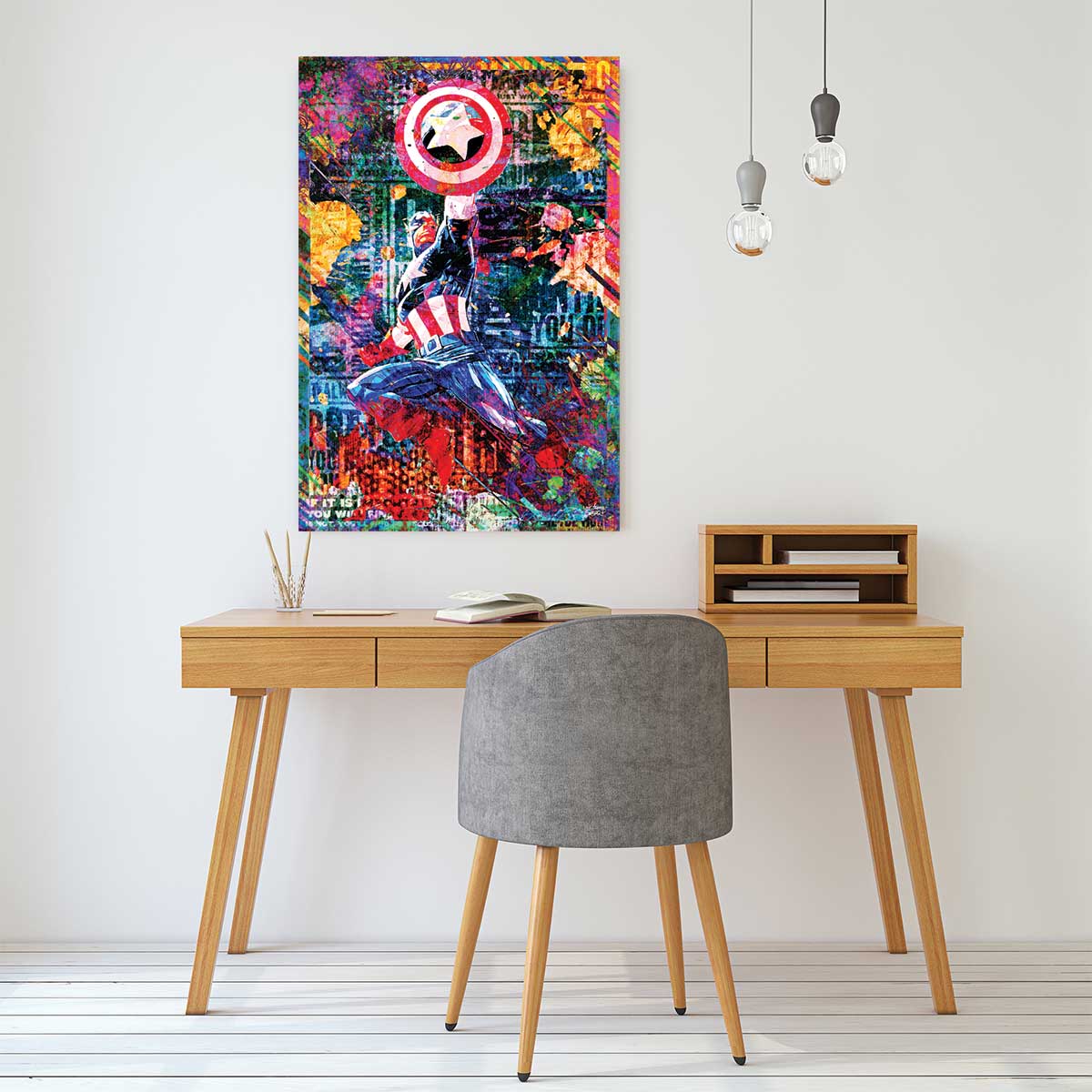 Tableau graffiti captain america tableau alu dibond, HEXOA