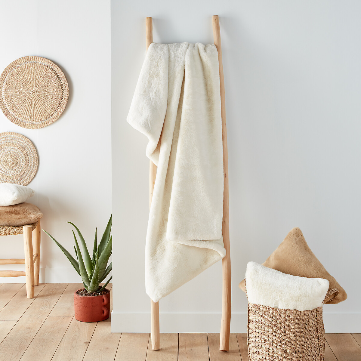 Plaid duveteux, Colton ecru, LA REDOUTE INTERIEURS