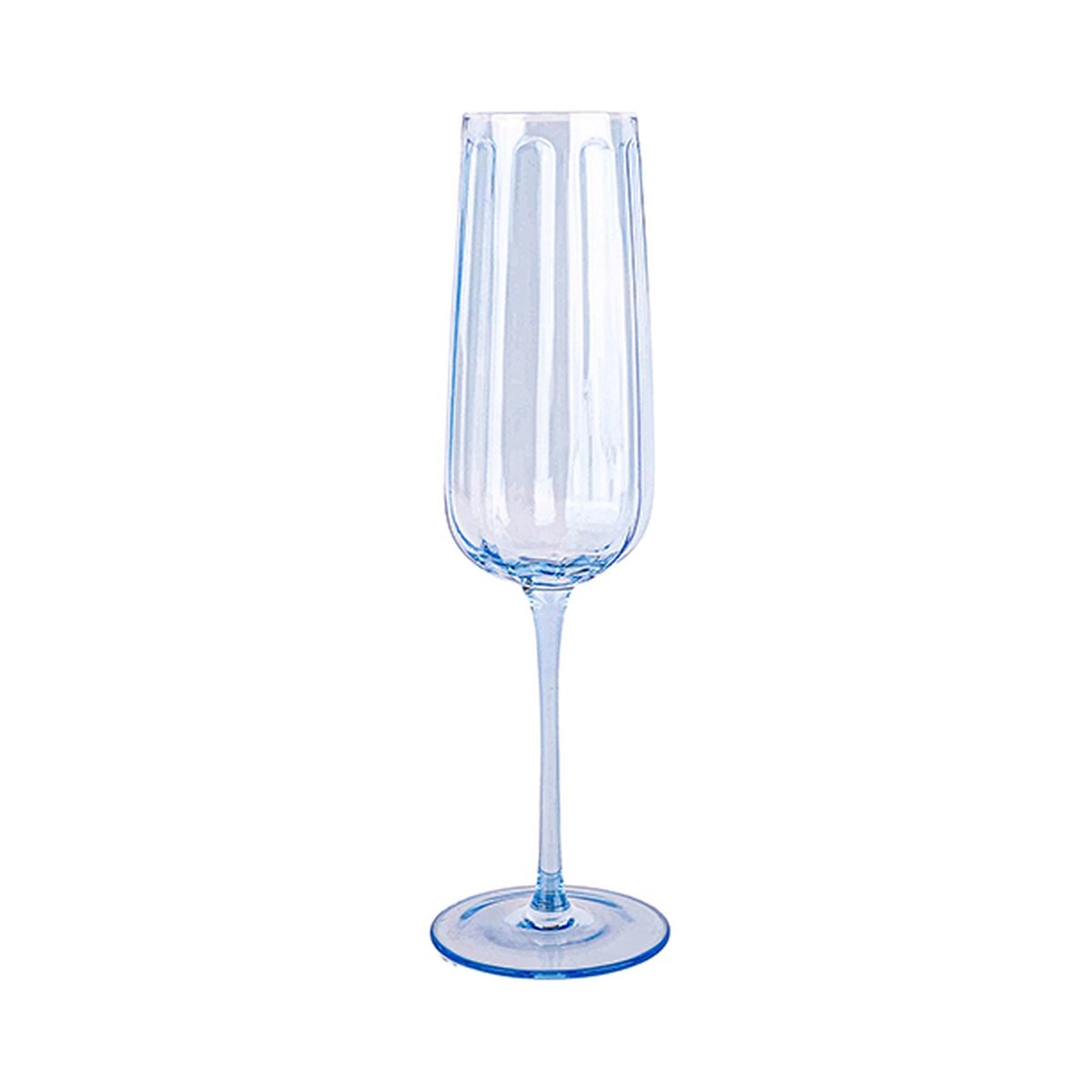 Lot de 4 flûtes en verre 24cl, RIVIERA bleu, NOVASTYL