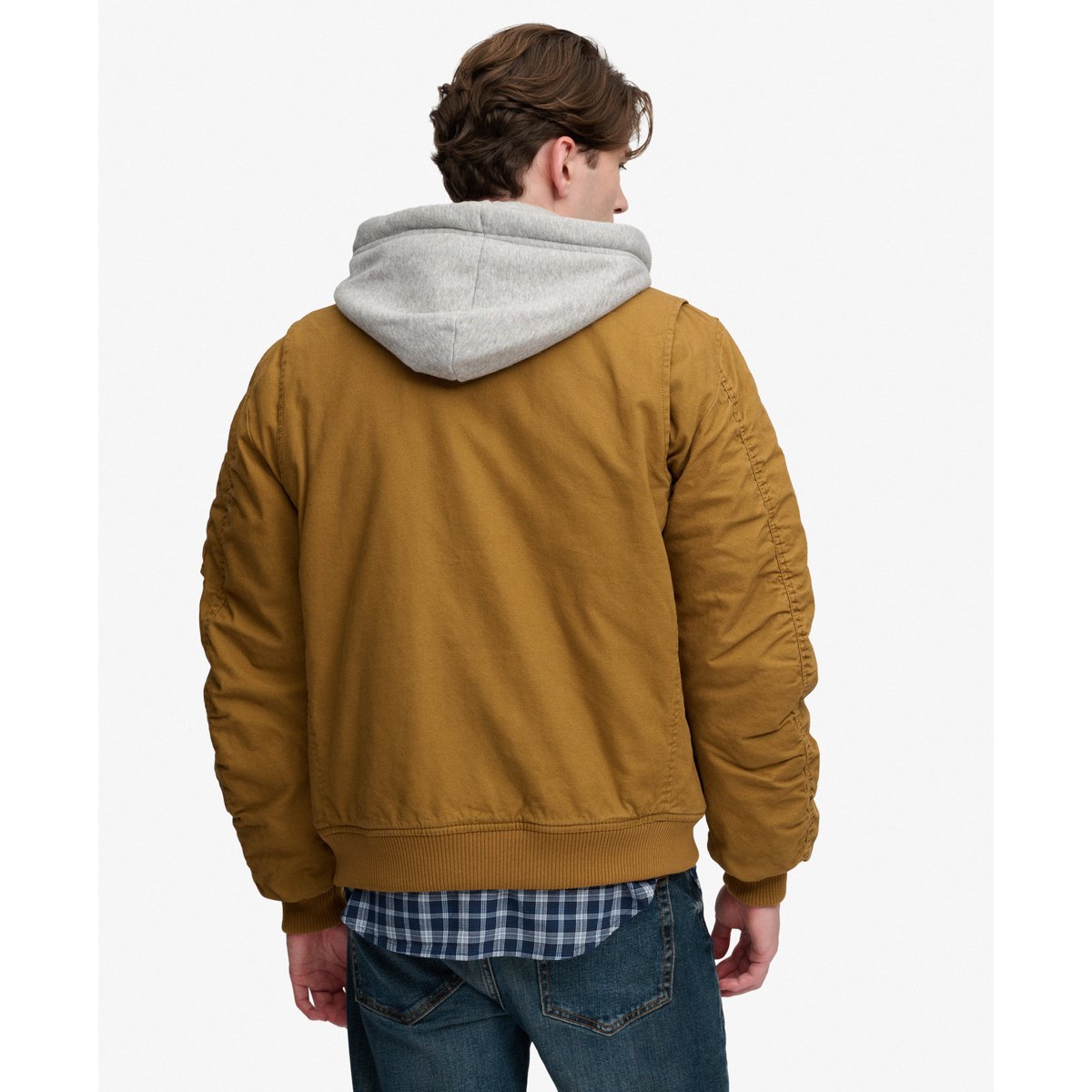 Bomber MA1 en Toile à Capuche marron denim co tobacco, SUPERDRY