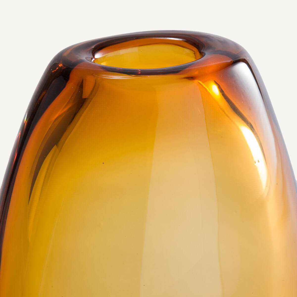 Vase aus mundgeblasenem Glas, H20 cm, Myra ockergelb, AM.PM
