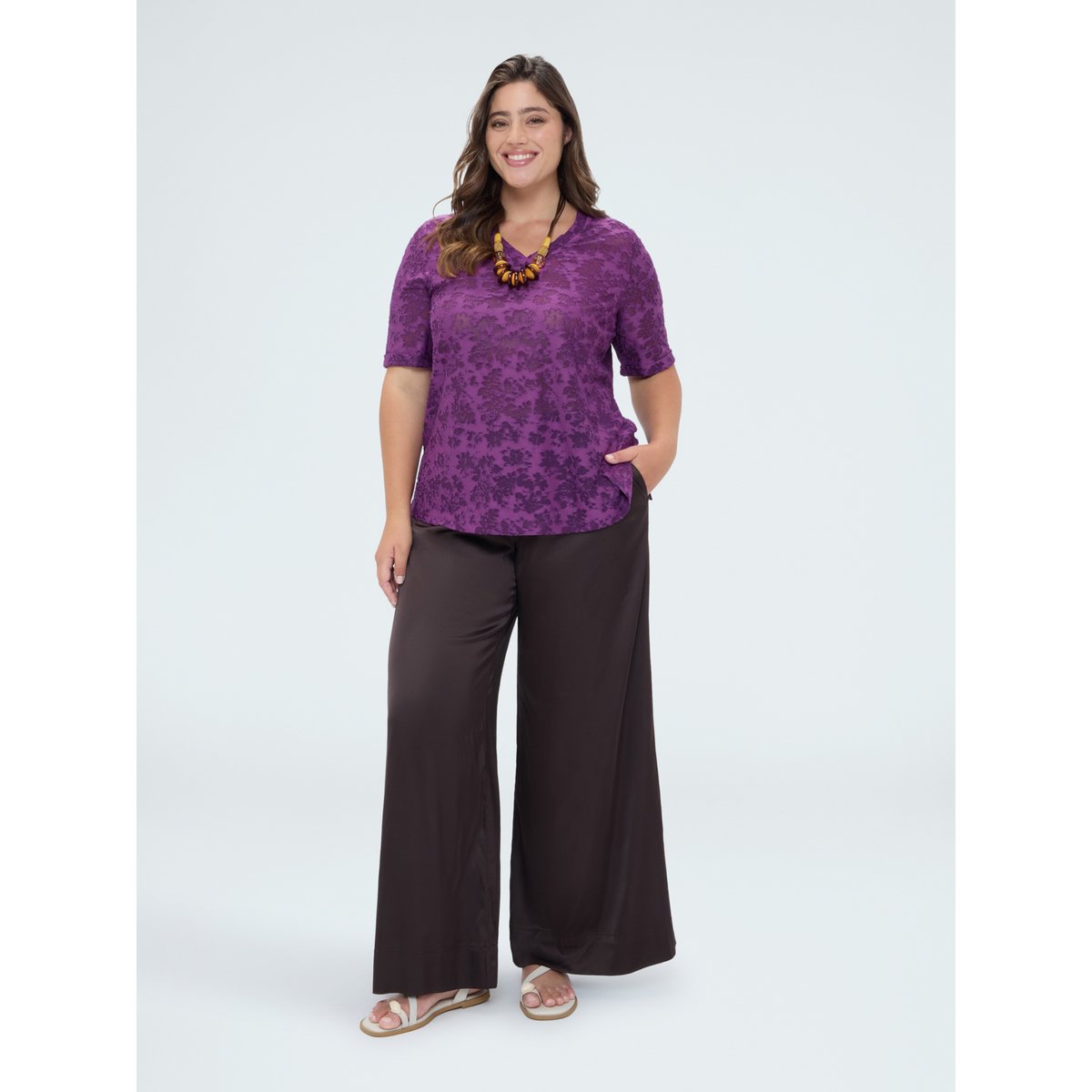 T-shirt imprimé violet, FIORELLA RUBINO