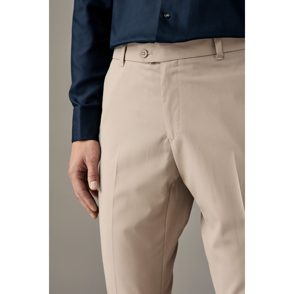 Pantalon habillé stretch coupe slim naturel, NEXT