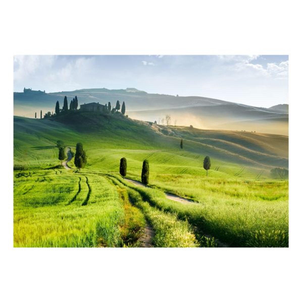 Papier peint intissé panoramique Paysage Morning in the countryside multicouleur, EDEN