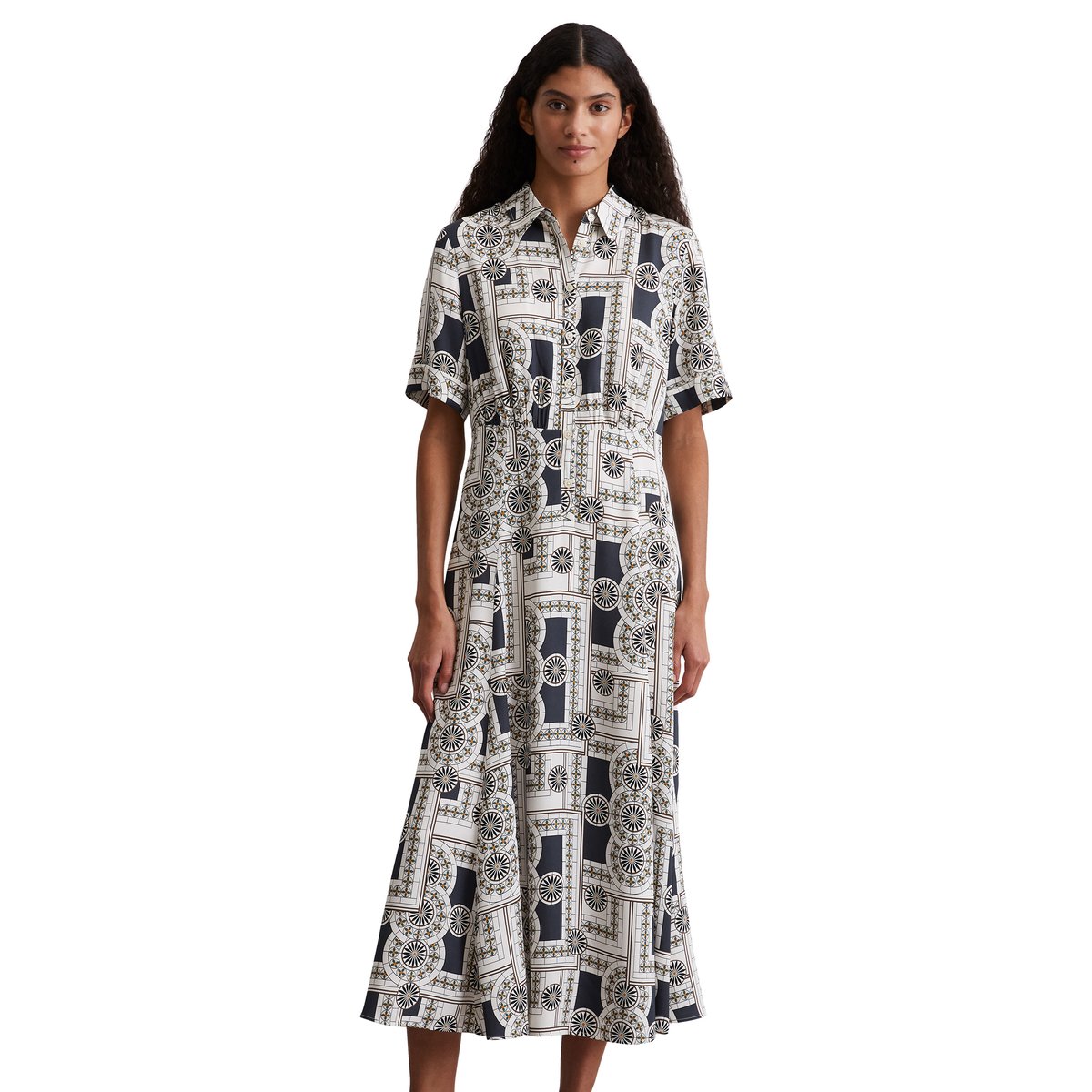 Robe imprimée Regular en ECOVERO™ de LENZING™ bleu foncé, MARC O'POLO