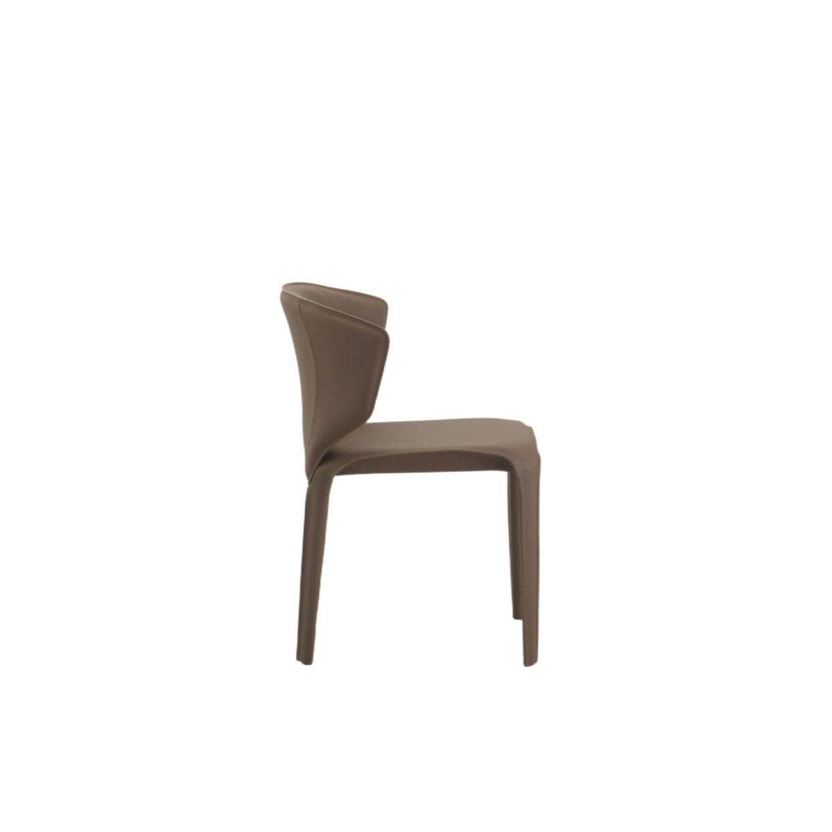Chaise en simili à dossier courbe (lot de 2) CORTINA marron, PIER IMPORT