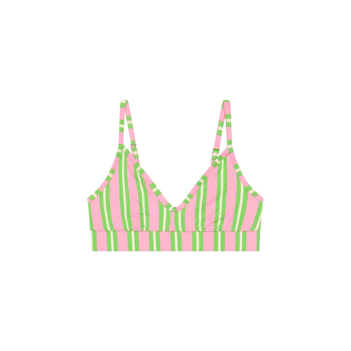 Brassière coton imprimé rayures vert et rose à rayures, WE ARE JOLIES