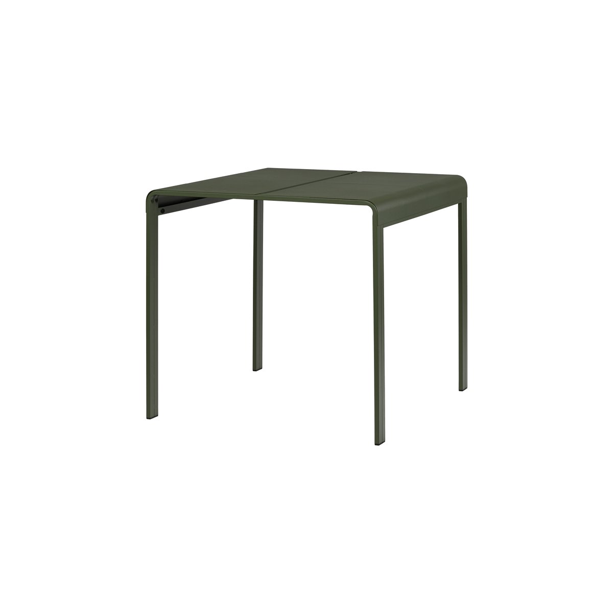 Table Oto 80 x 80 cm - métal pour extérieur, 4 personnes vert forêt, NOO.MA