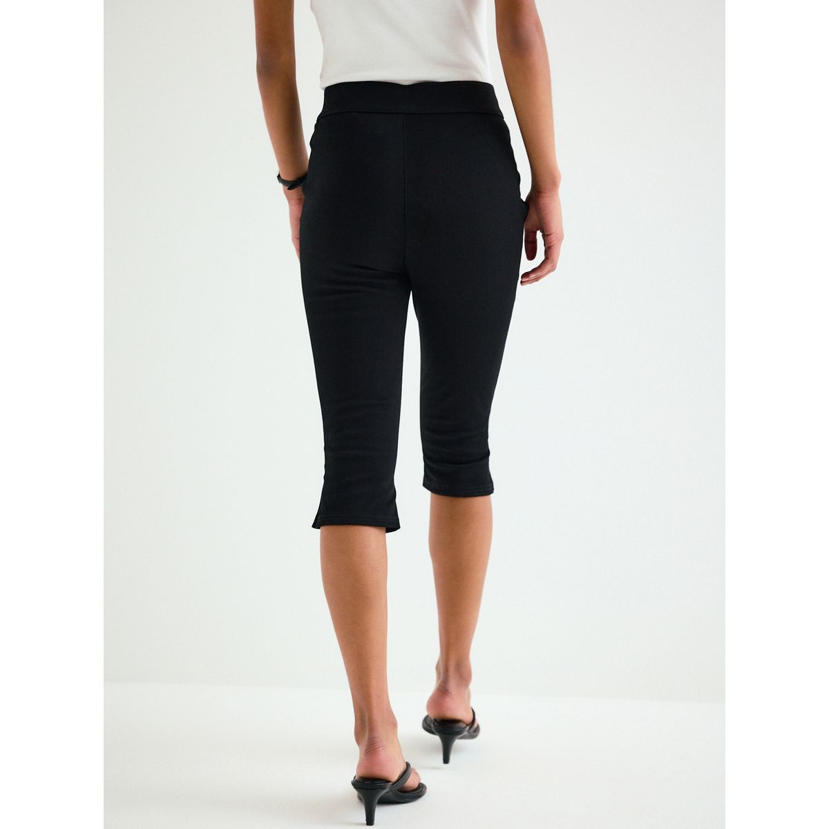 Legging capri raccourci en jersey denim noir, NEXT