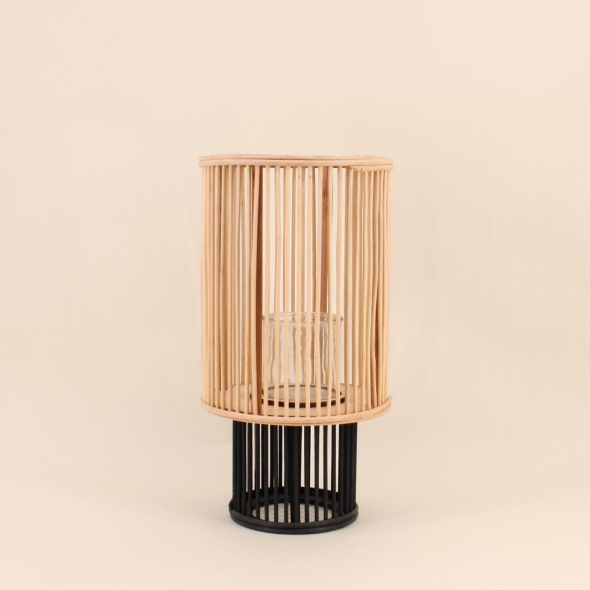 Lanterne ronde en bambou 44x23cm naturel, ORNAMI