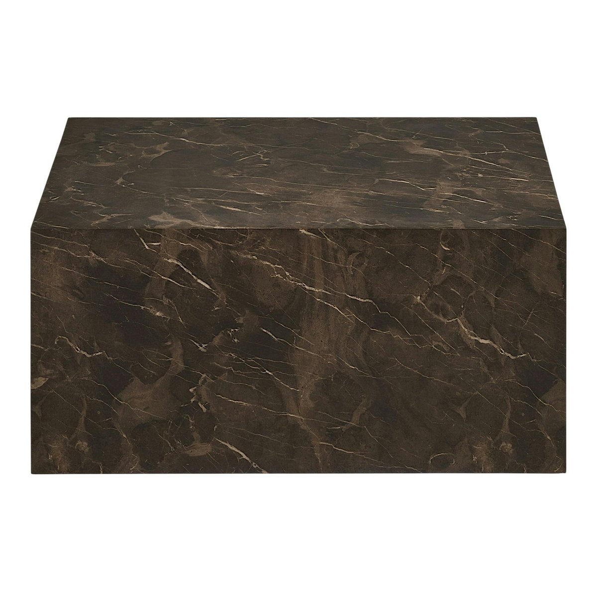 Table basse rectangulaire design effet marbre brun TORANO marron, PIER IMPORT