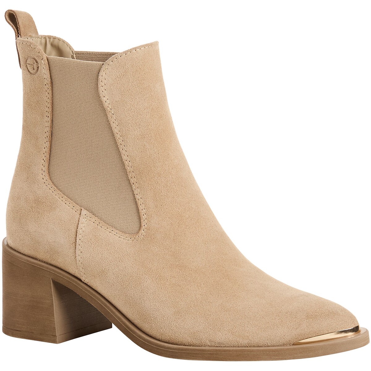 Leather Heeled Chelsea Boots beige, TAMARIS