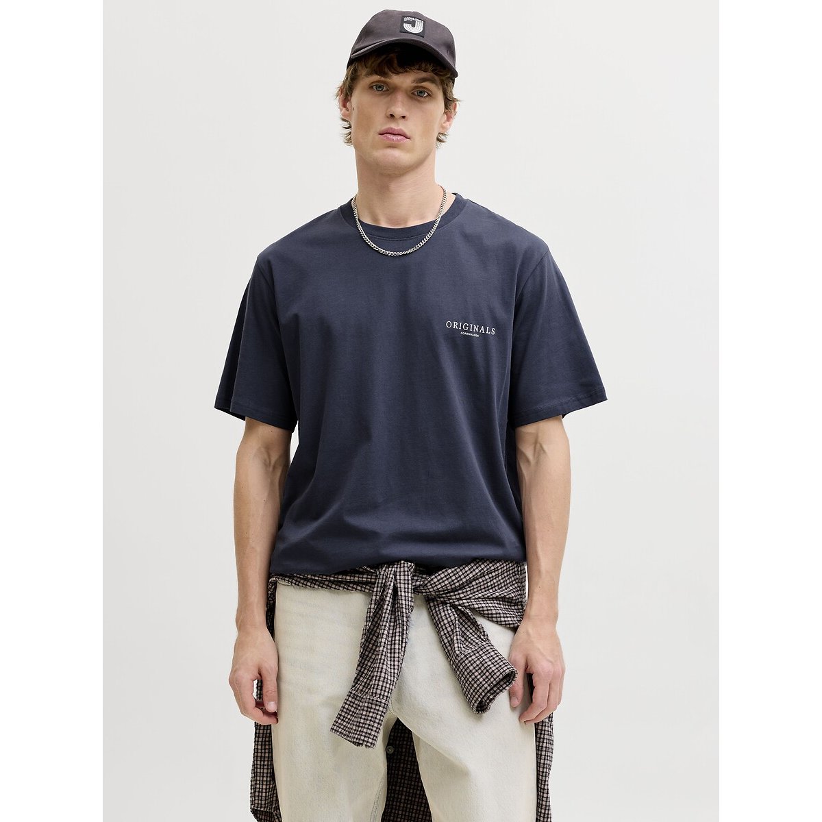 T-shirt manches courtes bleu marine, JACK & JONES