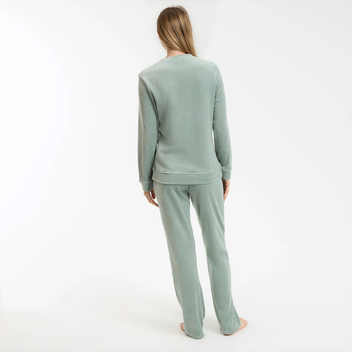 Pyjama velours vert amande, SO'HOME