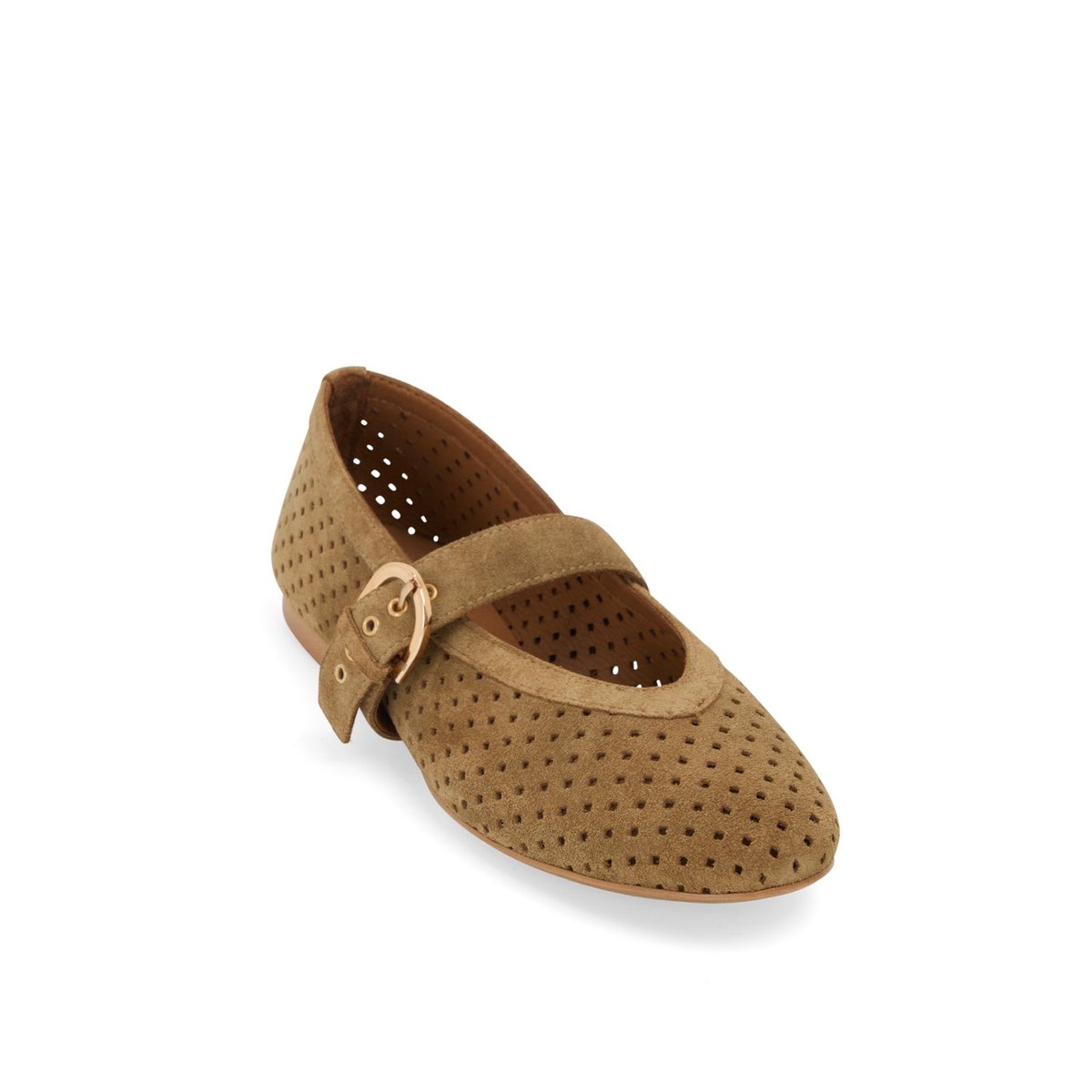 Ballerine en cuir TRIOMPHE olive, MELLOW YELLOW