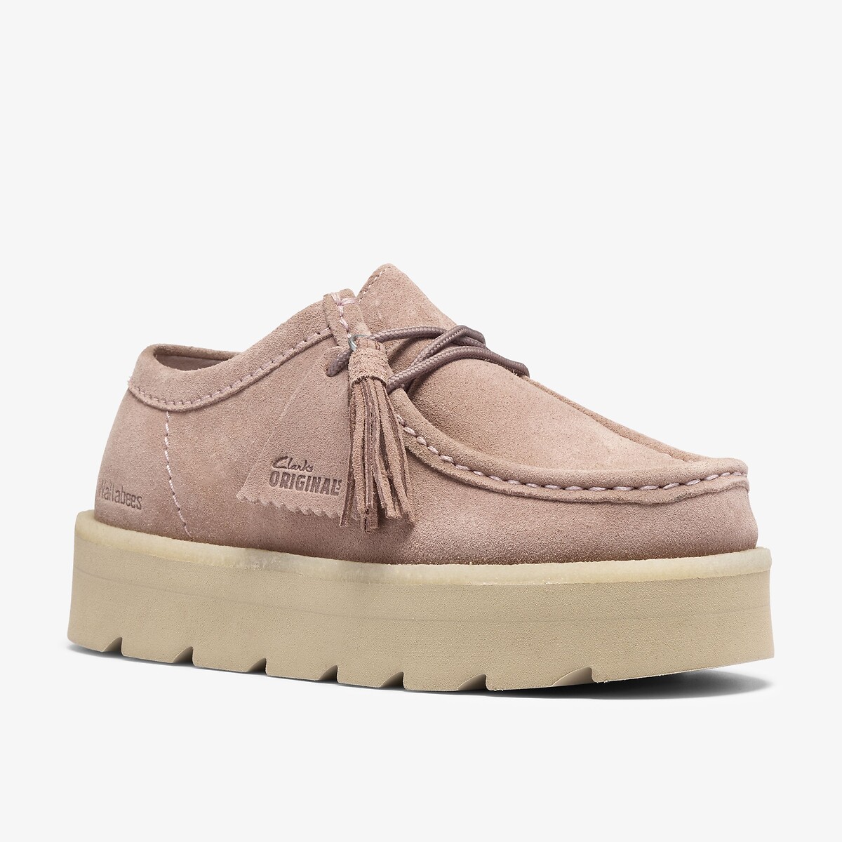 Scarpe in pelle scamosciata, suola con zeppa, MEARE WALLA rosa, CLARKS