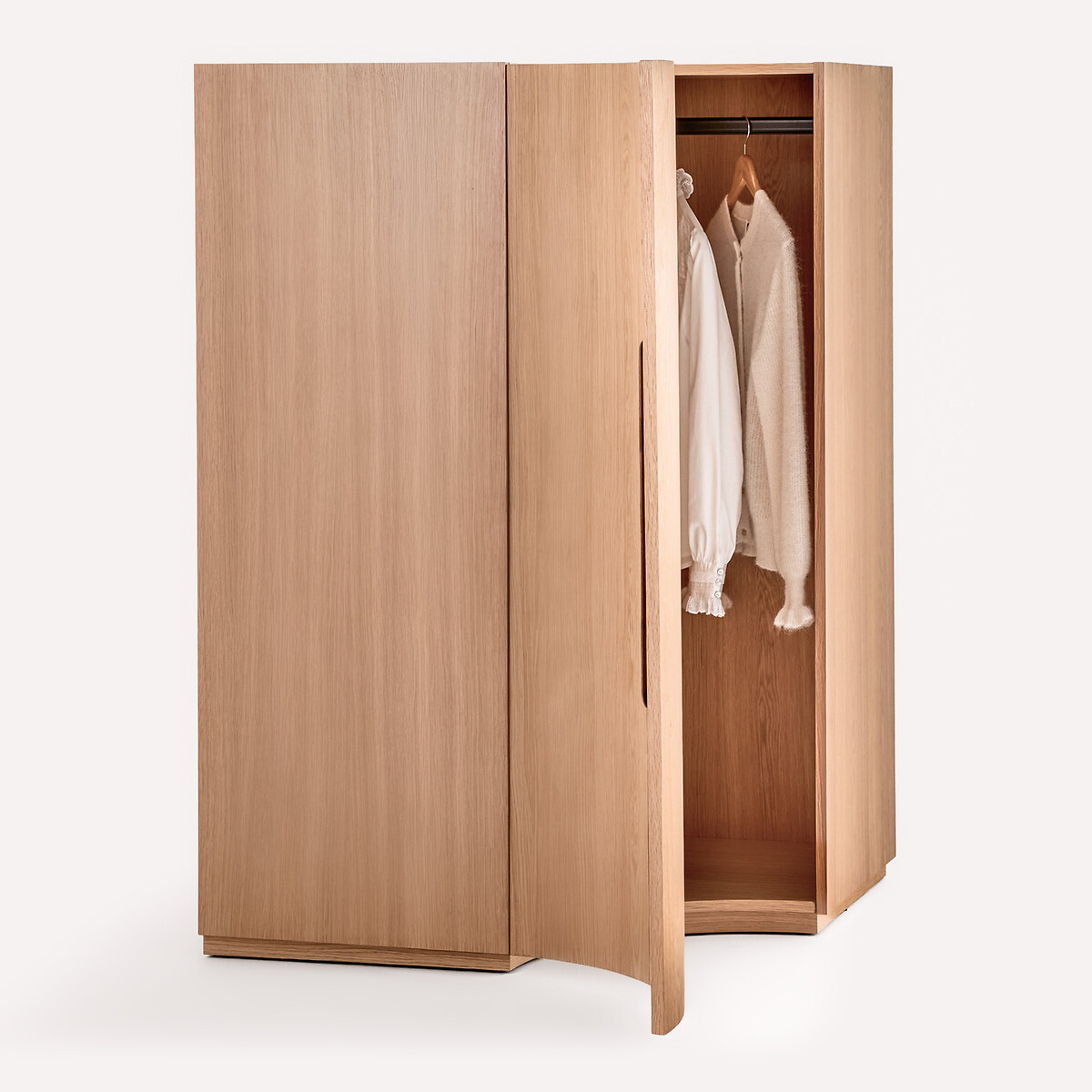 Mueble alto esquinero para armario modular, chapa de roble, EVORIA natural, AM.PM