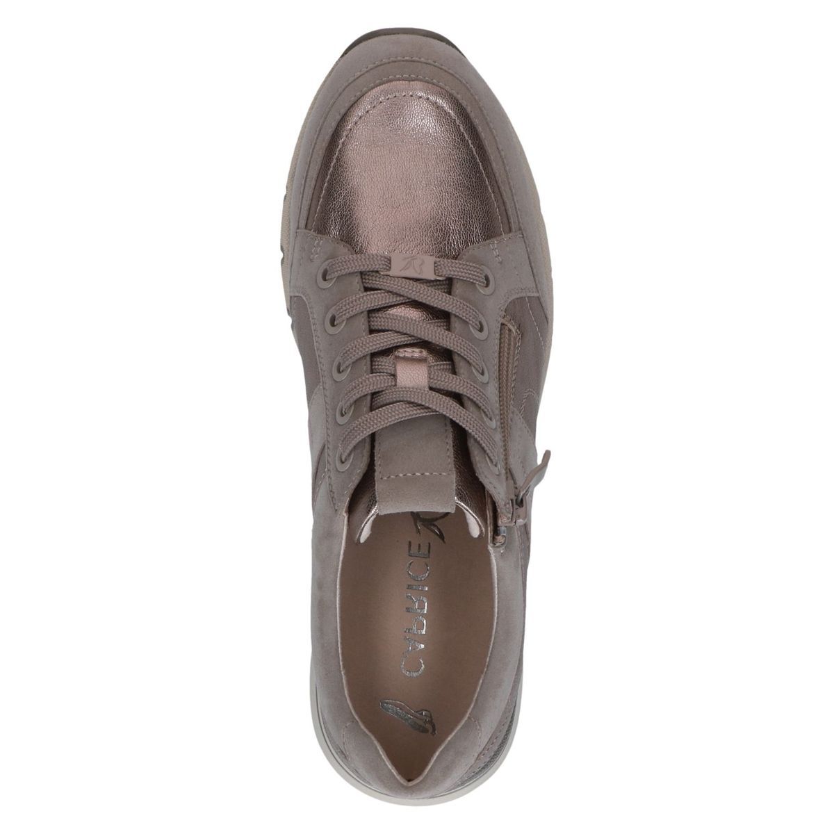 Basket en cuir marron mocca croco, CAPRICE