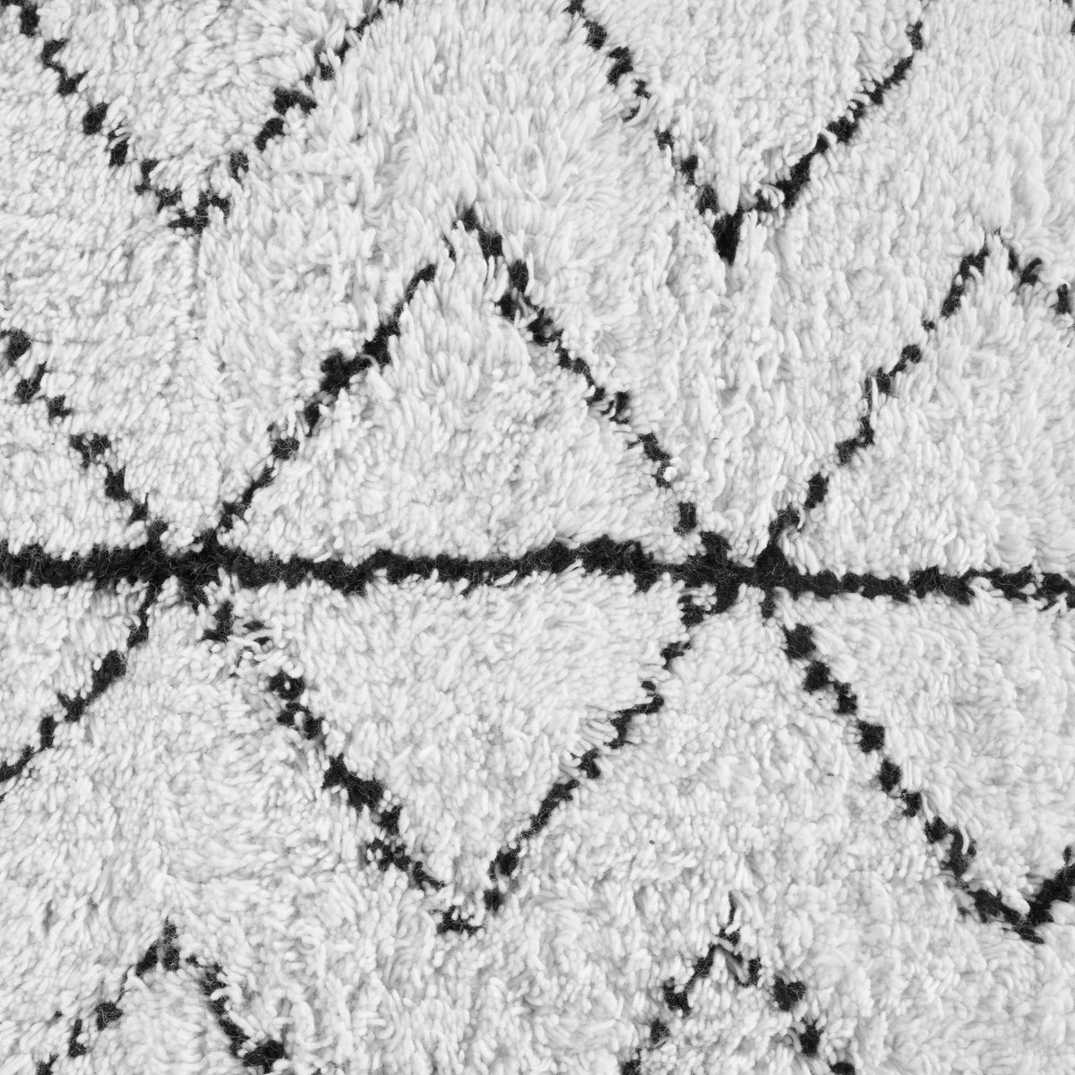tapis de sol en Laine à motifs ethniques YDIR ivoire et noir, MADURA