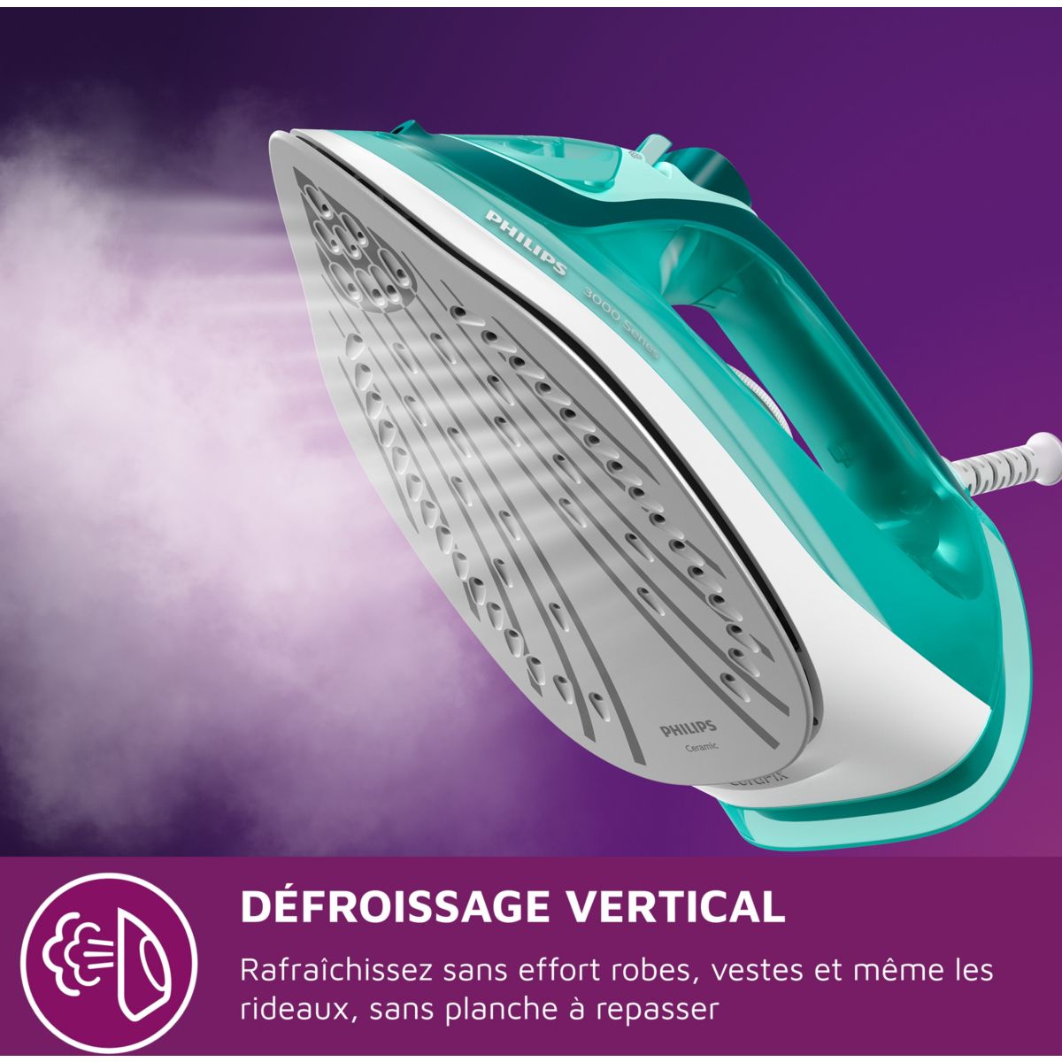Fer à repasser DST3030/70 fer à vapeur vert vert, PHILIPS
