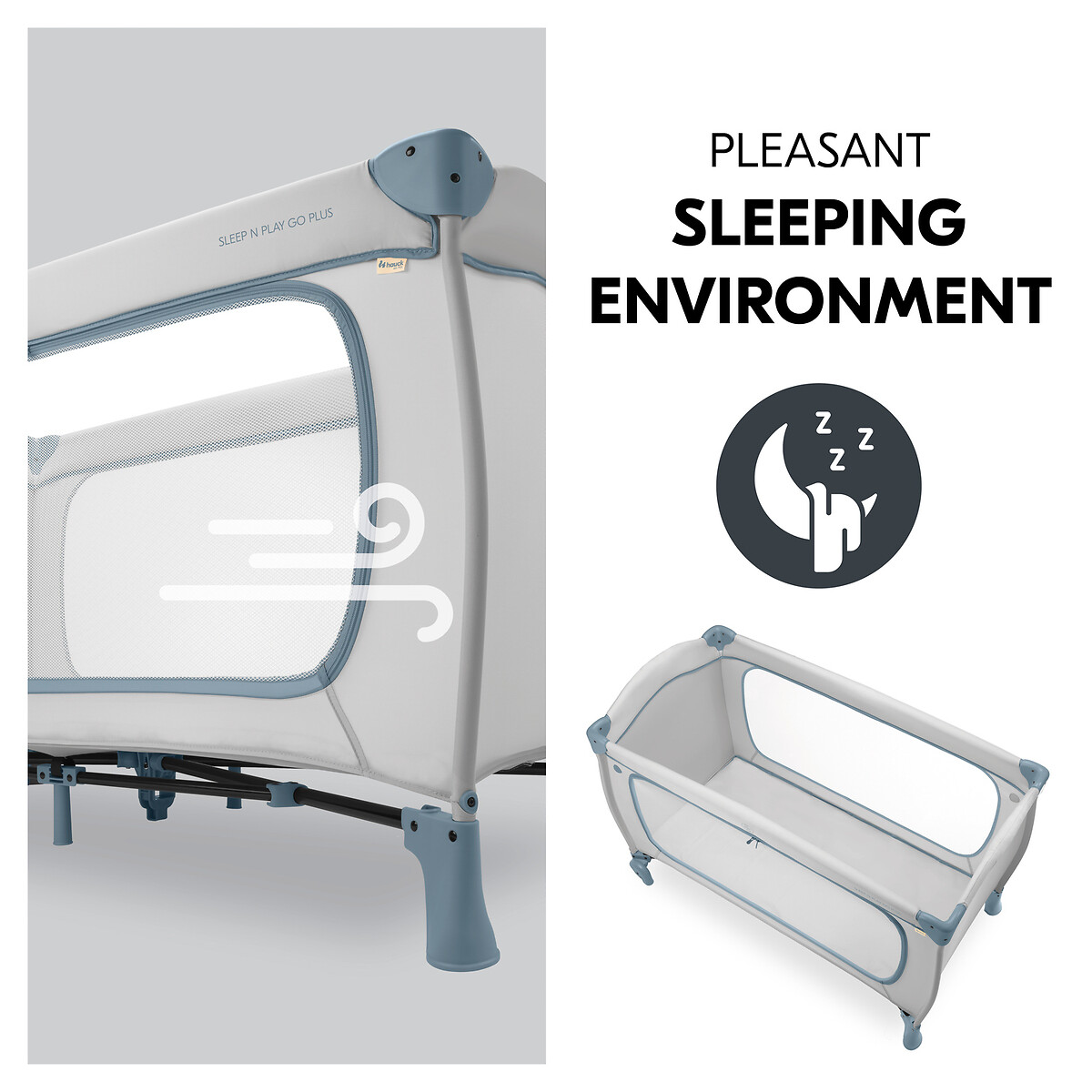 Sleep N Play Go Plus - Dusty Blue dark blue, HAUCK