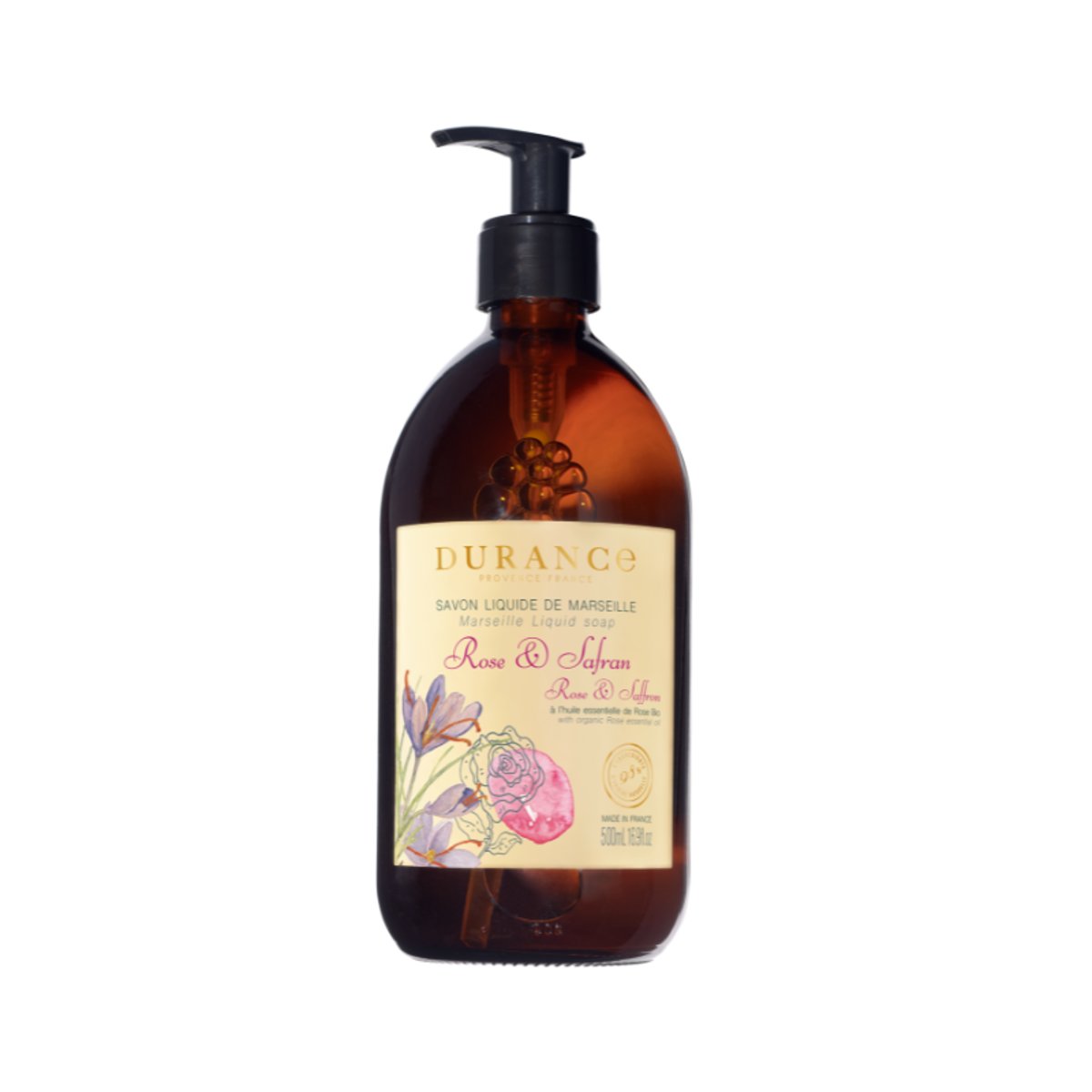 Savon liquide ROSE & SAFRAN couleur unique, DURANCE