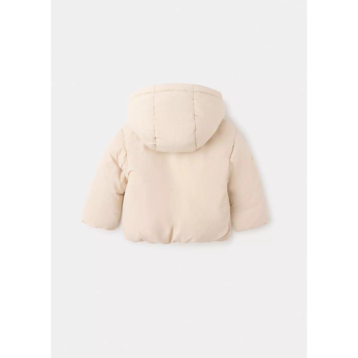 Anorak matelassé à capuche beige, MANGO BABY