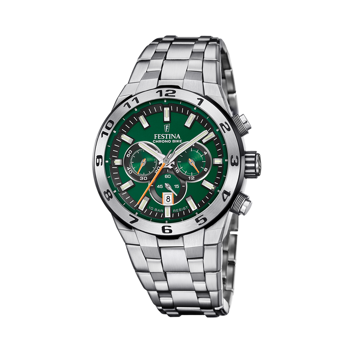 Montre Analogique CHRONO BIKE argenté vert argenté, FESTINA