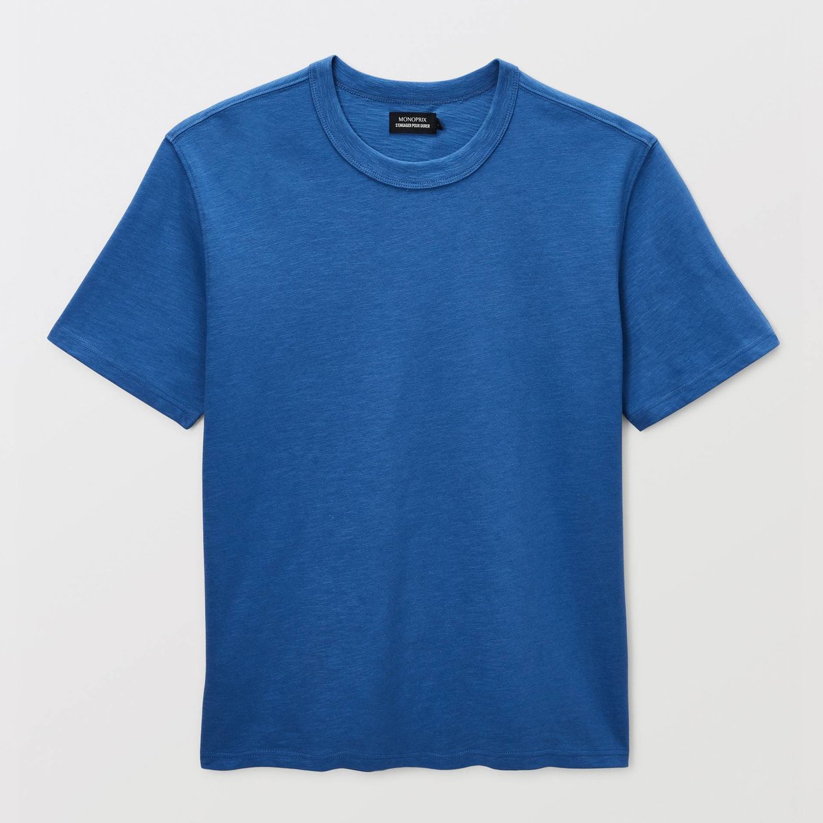 T-shirt manches courtes en coton slub BIO GOTS nautique, MONOPRIX