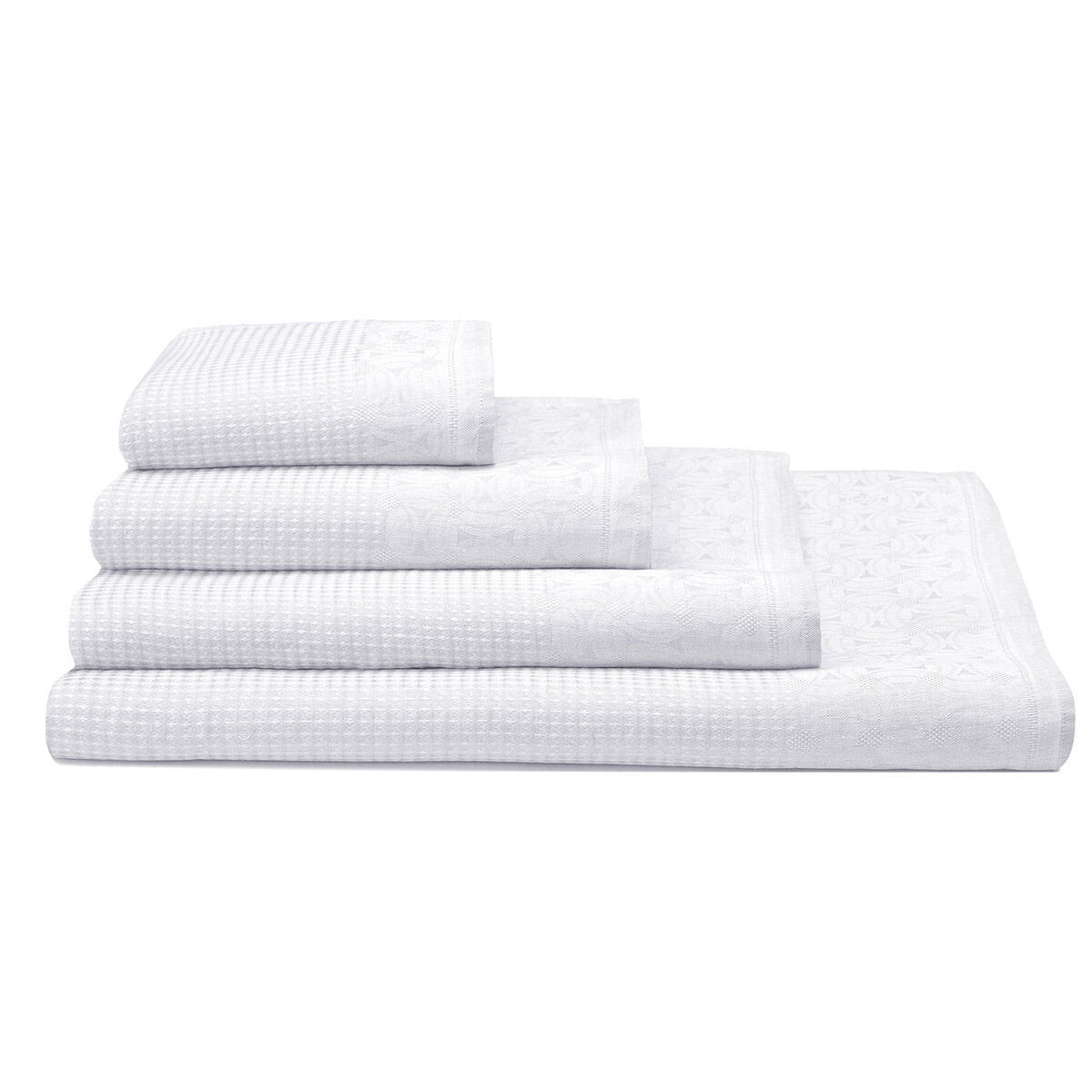 Drap de bain Lula Blanc 90x150 100% lin blanc blanc, LE JACQUARD FRANCAIS