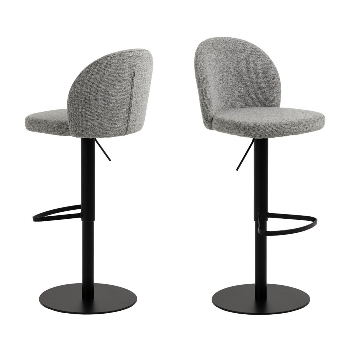 Tabouret de bar en tissu et métal H55-80cm- COLOBURA gris, DRAWER