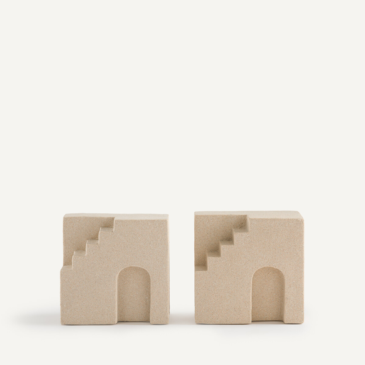 Set of 2 Arenis Stoneware Bookends beige, AM.PM