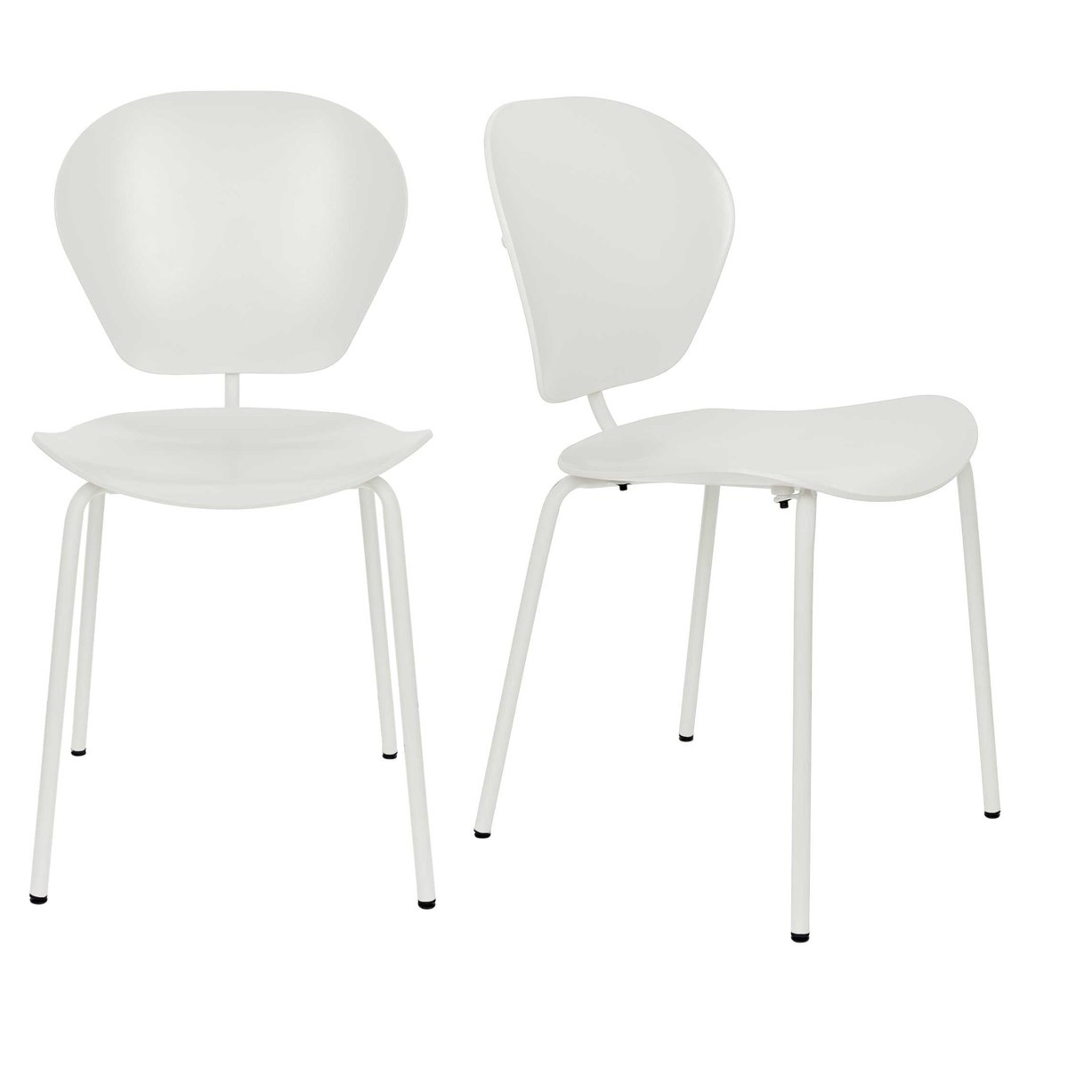 Chaise design empilable (lot de 2), THE OCEAN blanc, ZUIVER
